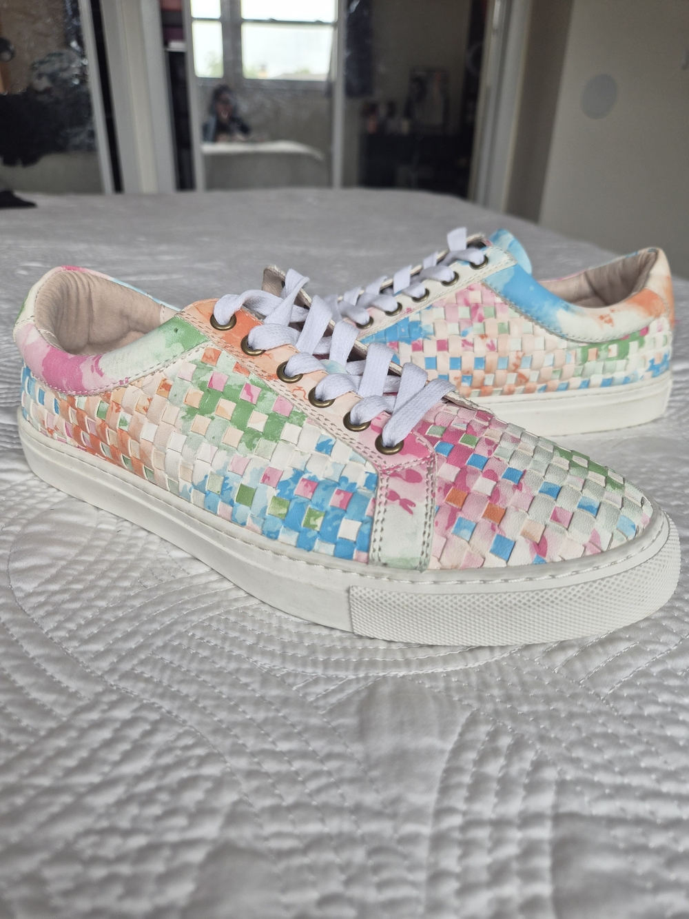 EUC Australia Luxe Collective True Watercolor Woven Leather Sneaker Women 8